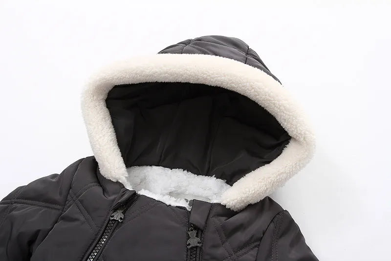 Ircomll Hight Quality Newborn Baby Winter Clothes Snowsuit Warm Fleece Hooded Romper Cartoon Lion Jumpsuit Toddler Kid Outfits