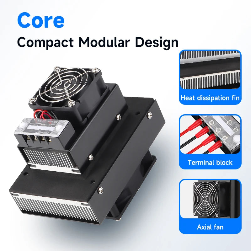 ENMG Industrial Cabinet Semiconductor Cooling System HET Kit 12V Peltier Cooling Module with Fan Heatsink & Electronic AC Green.