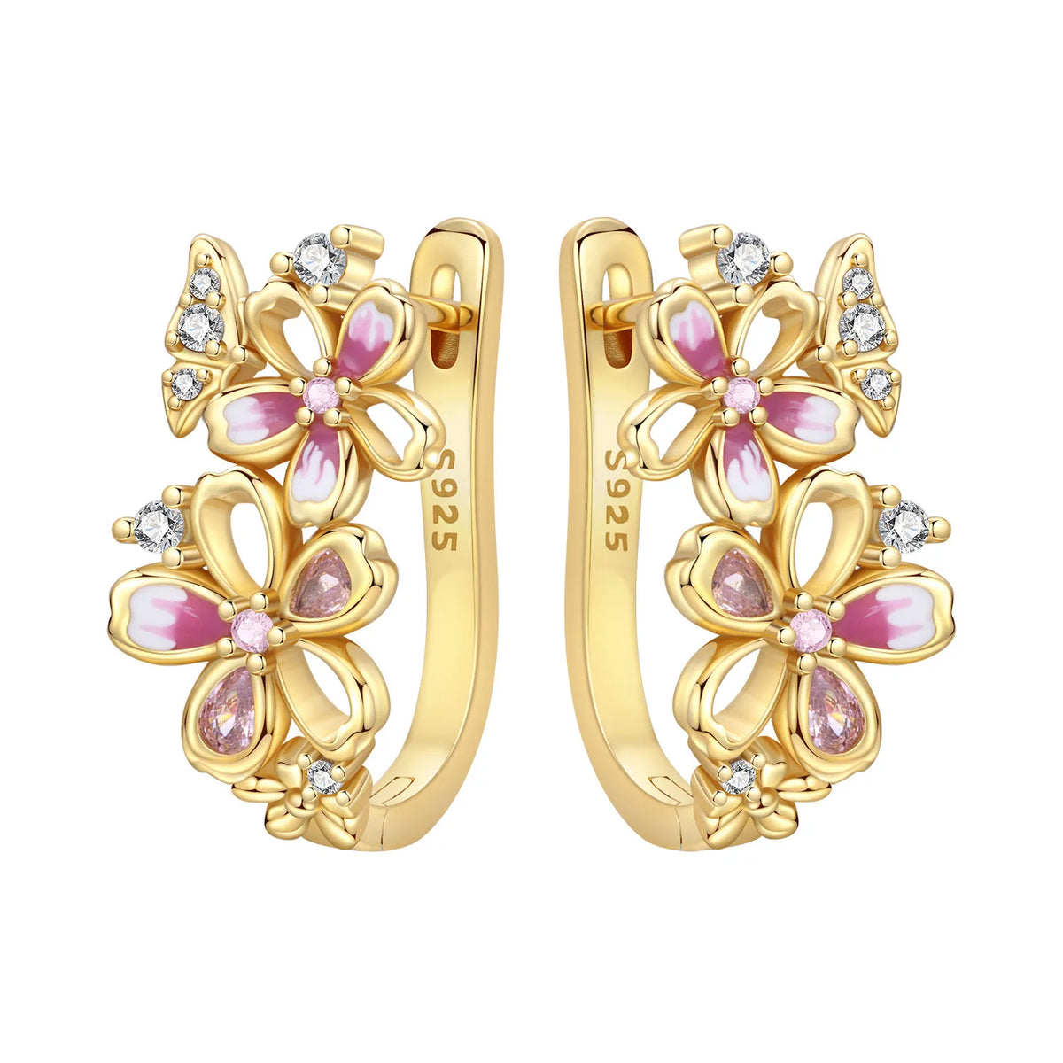 925 Sterling Silver Needle Iris Flower Hoop Earrings for Women Original Elegant Versatile Jewelry Birthday Party Fine Gift 2026