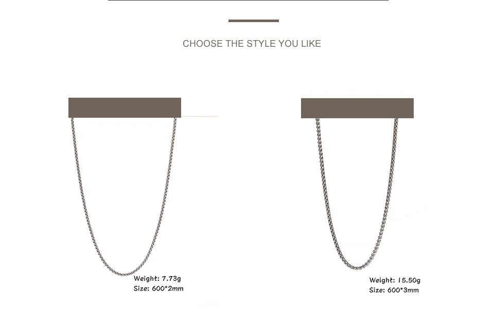 My Shape 10 pcs 60cm Box Chain Necklaces for Men 24 Inch Box Chain 2-3mm Chains Chokers Steel Color Fashion Jewelry Boys Gifts
