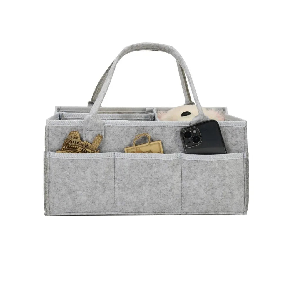 Baby Stroller Organizer - Foldable Mommy Tote Bag & Diaper Storage Hanging Basket | Portable & Thicken Design for Easy Access