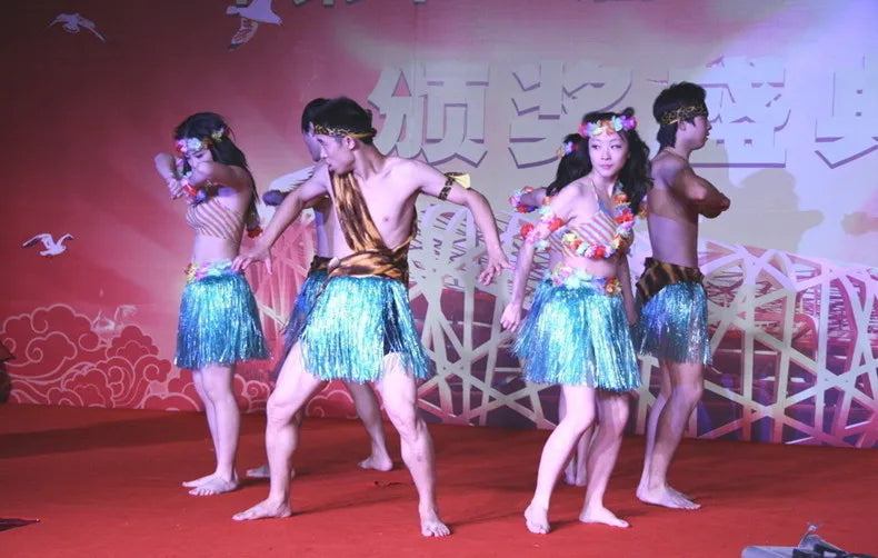 Halloween length30cmHula dance costume with garland for performance, Hawaiian children's hula outfit