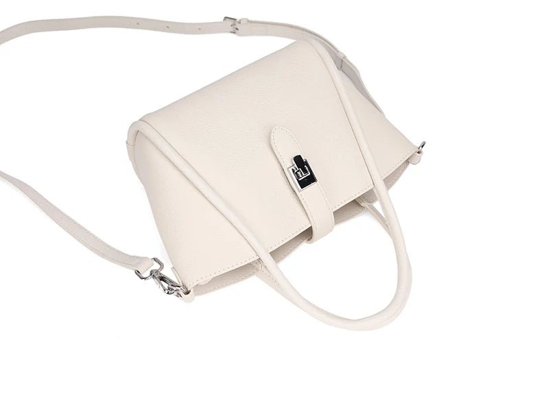Genuine Leather Mini Tote Bag for Women Fashion Cowhide Shoulder Bag Patchwork Commute Handbag Luxury Designer Crossbody Bag