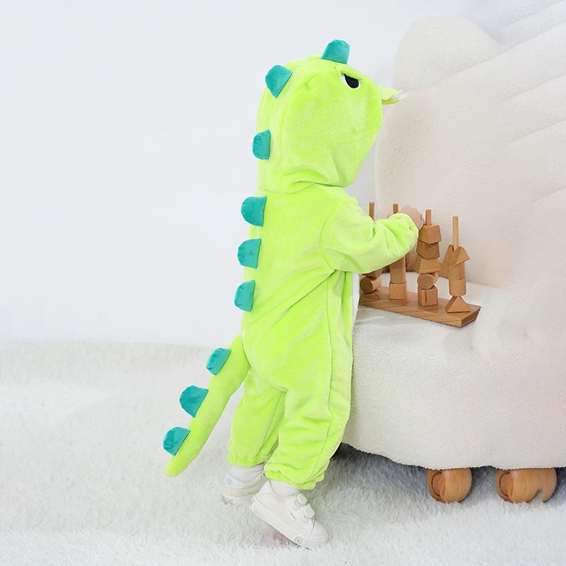 Halloween Baby Rompers Kigurumis Lovely Dinosaur Cartoon Pajamas Clothes Infant Boys Girls Baby Onesie Romper Newborn Hooded