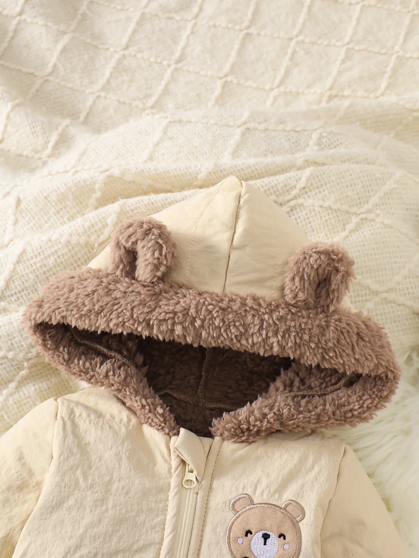 IURNXB Newborn Baby Fleece Romper Clothes Long Sleeve Hooded Onesie Thicken Jumpsuit Infant Costumes Warm Homewear Outfits 1-18M