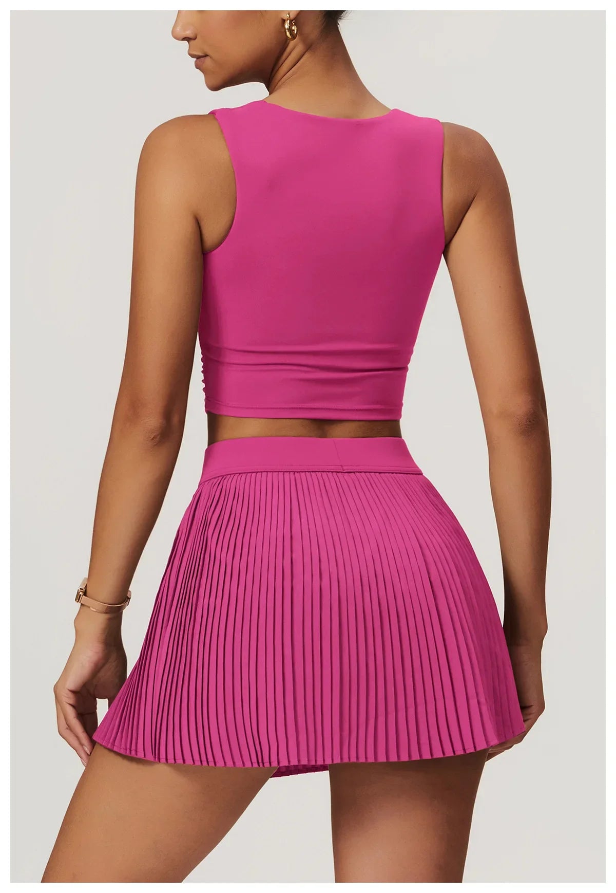 Women's 2 Piece Yoga Skirt Set Hip Hugging Slimming Outdoor Fitness Tennis Skirt Sun Protection Sports Outfit
