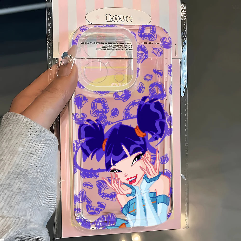 Lovely w-winxs c-clubs Phone Case For iPhone 17 16 16e 15 14 13 12 11 Mini Pro Max XR XSMax 7 8 Air Plus Transparent Back Cover