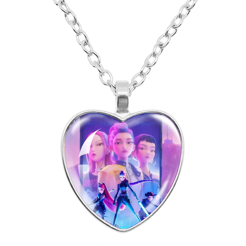KPop Devil Hunter Girl Necklace Children's Cartoon Charm Pendant Fashion Jewelry Accessory - Perfect Gift