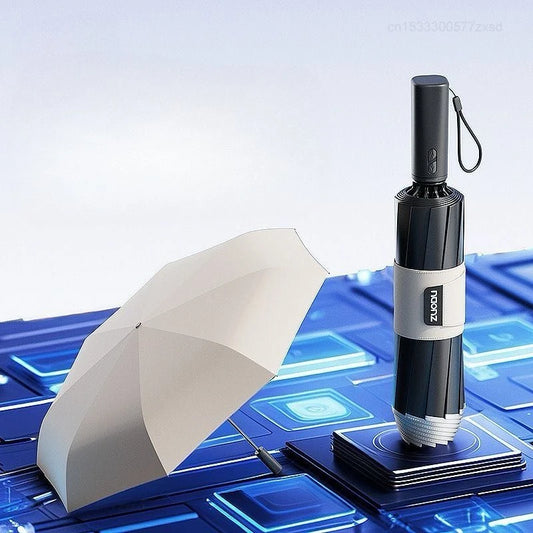 ZUODU Intelligent Electric Reverse Umbrella Fully Automatic Reinforcement Thickened Durable Rainproof Sunscreen Dual Use