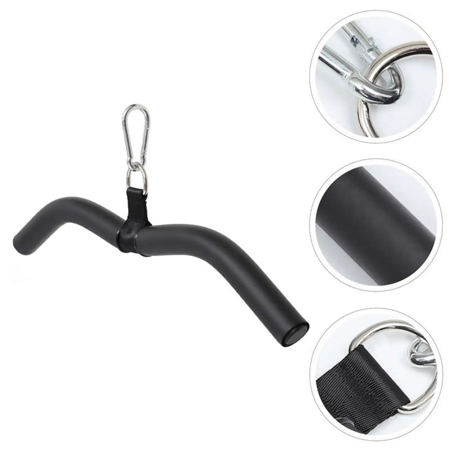 LAT Bar Cable Machine Attachment, Curl Pulldown Bar with Full Rotation and
