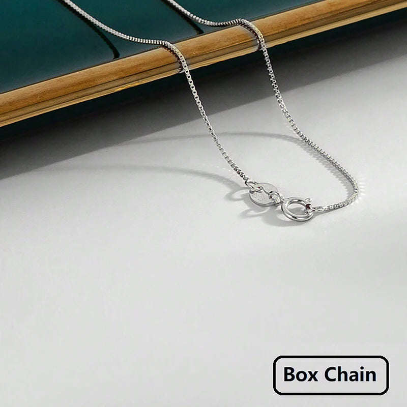 GRA 40cm 45cm Minimalist Female Necklace for Women on Neck Real 925 Sterling Silver Chain Necklaces Girls Fashion Fine Jewelry