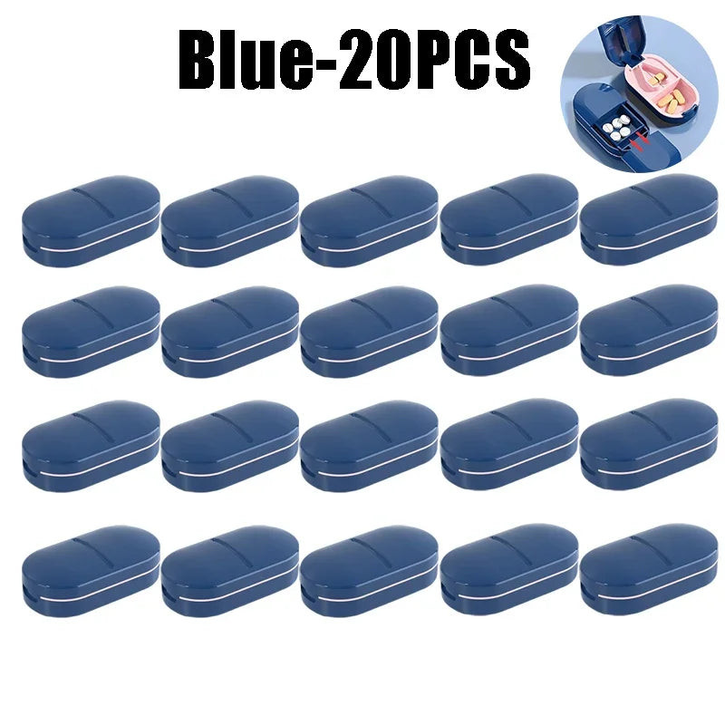 Medicine Pill Cutter Box Portable Drug Box Useful Grinder Splitter Medicine Pill Holder Tablet Cutter Splitter Divider Pill Case
