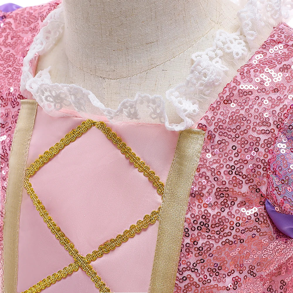 Rapunzel Halloween Costume for Girls Carnival Cosplay Kids Clothes Party Birthday Princess Dress Lace Wedding Christmas Costumes