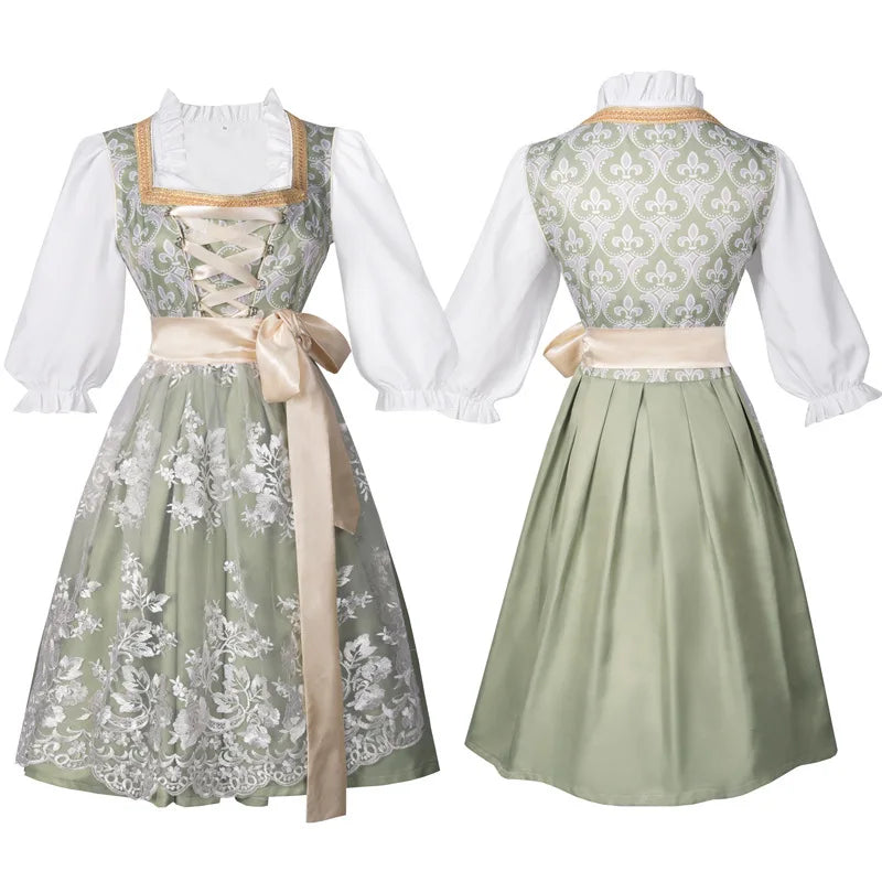 Halloween Carnival Cosplay Costume German Oktoberfest Maid Dress Woman Bavarian Traditional Embroidery Outfits Performance Girl
