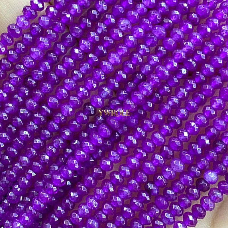3x4mm Rondelle Faceted Natural Stone Chalcedony Tourmaline Color Loose Spacer Beads for Jewelry Making Diy Bracelet Accessories