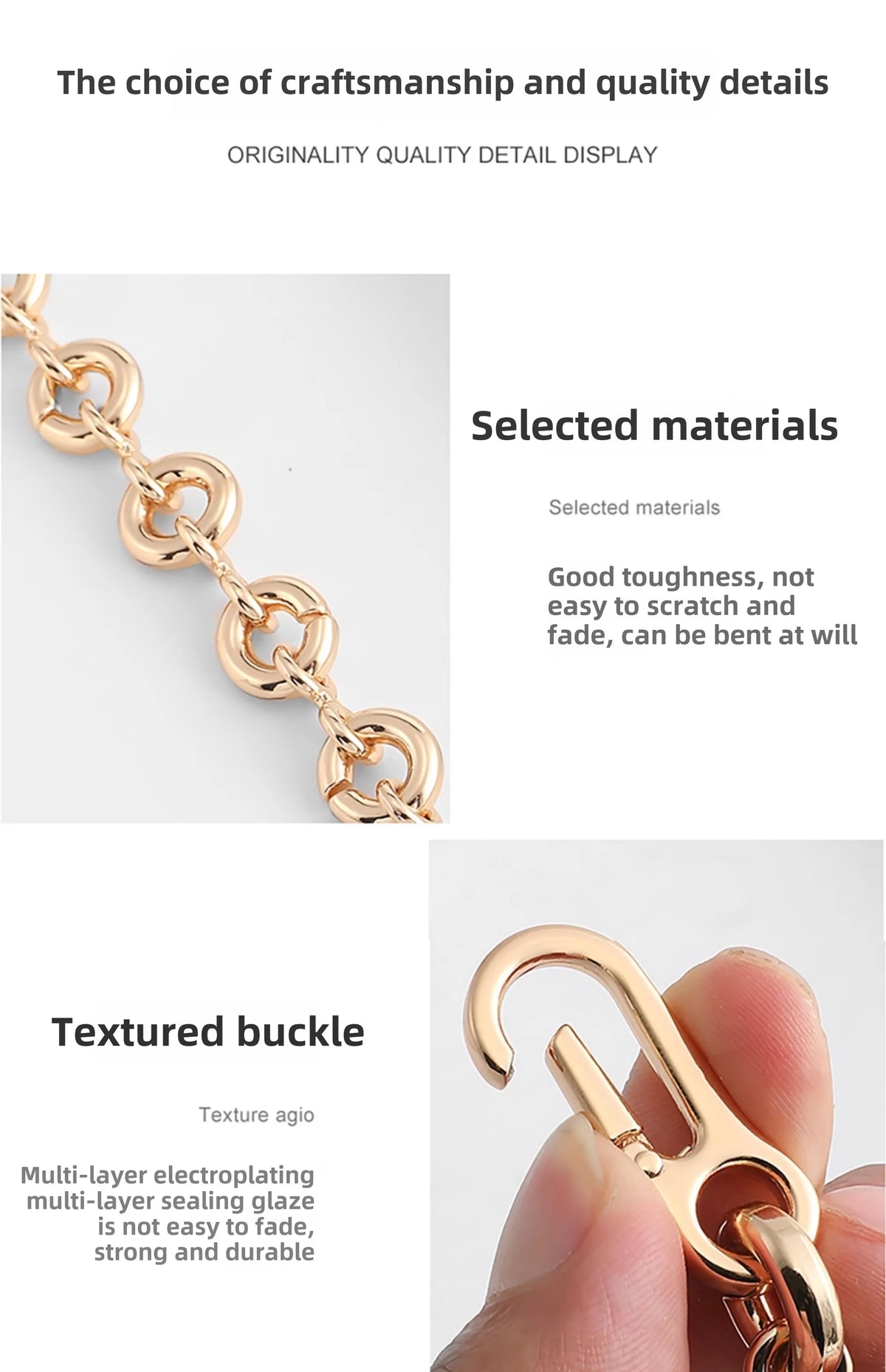New Women Replaceable Alloy Bag Chain Strap Detachable Purse Handbag Bag Straps Resin Crossbody DlY Shoulder Bag Accessories