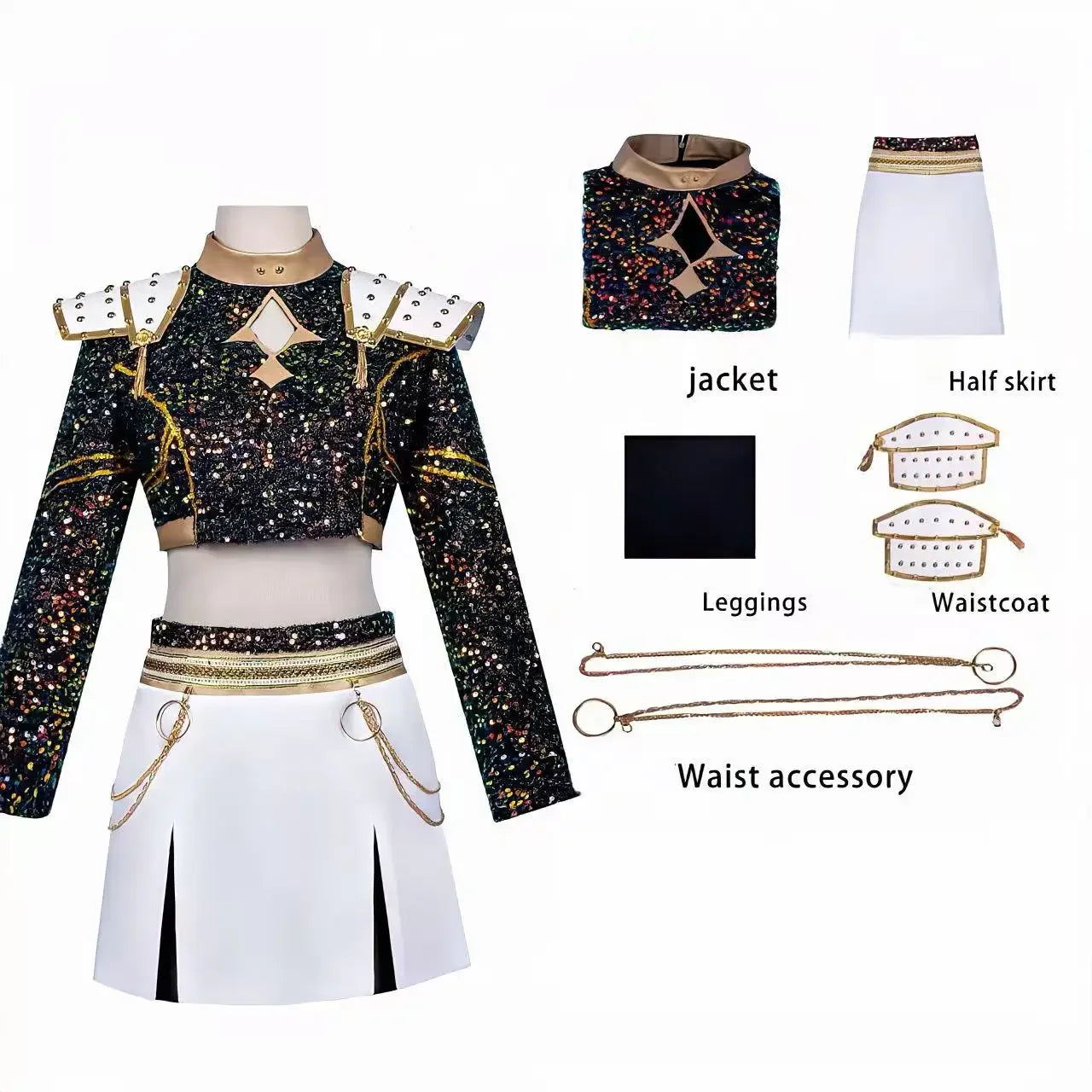 Halloween   Rumi Zoey Mira Stage Performance Outfit Cosplay Costume with Wig Role Playi Suit