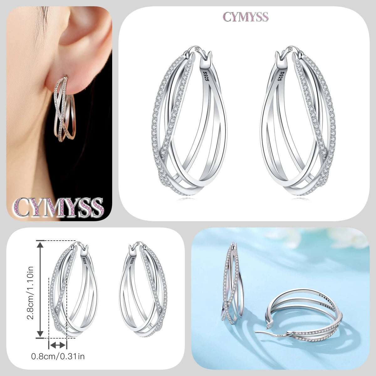 925 Sterling Silver Needle Iris Flower Hoop Earrings for Women Original Elegant Versatile Jewelry Birthday Party Fine Gift 2026