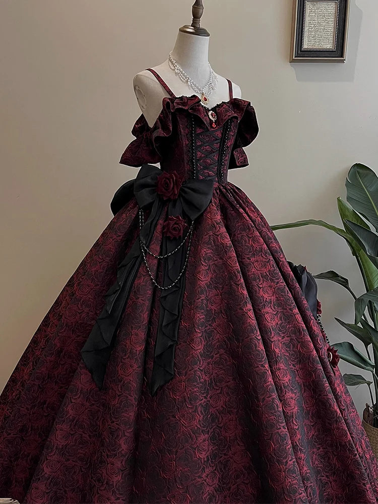 Coalfell New Lolita Princess Dress Elegant Party Gown Luxury Lolita Ball Gown Flower Wedding Dress