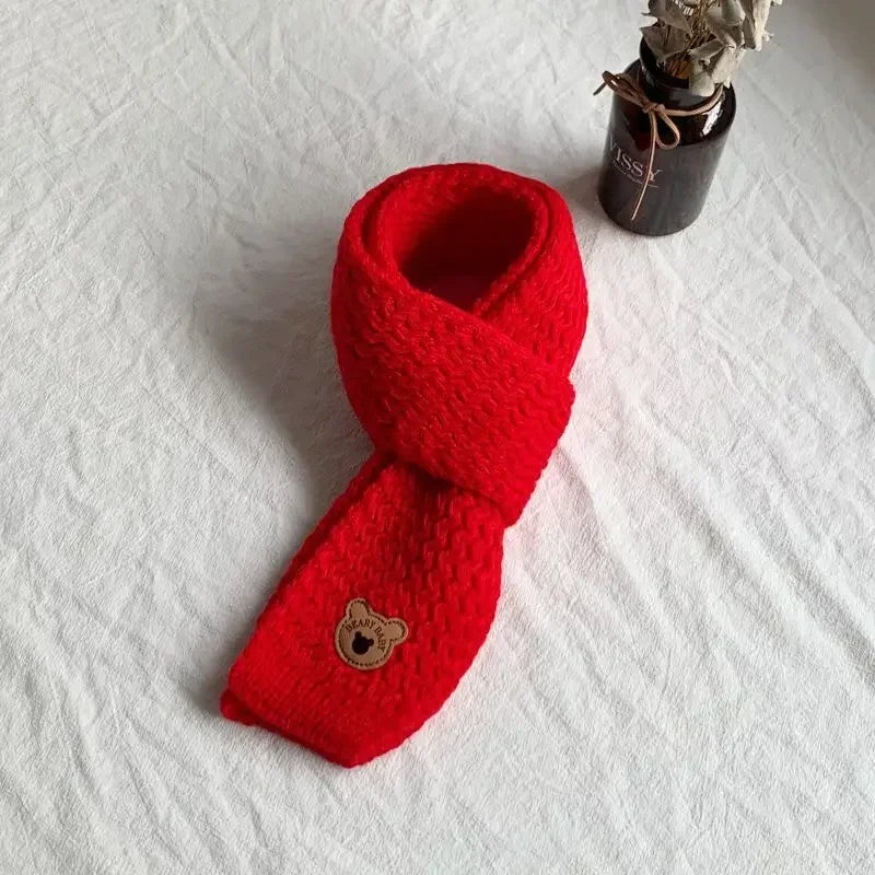 Kids Windproof Scarf Fleece Lined Warm Neck Cover Toddler Winter Scarf Christmas Gift Unisex Baby Outdoor Scarf Korean Cute