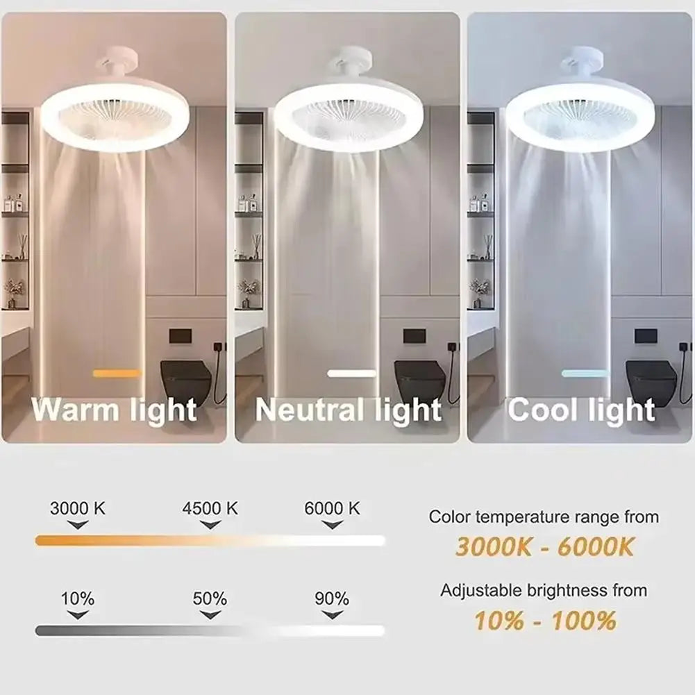 Smart Ceiling Fan Fans With Lights Remote Control Bedroom Decor Ventilator Lamp Air Invisible Blades Silent