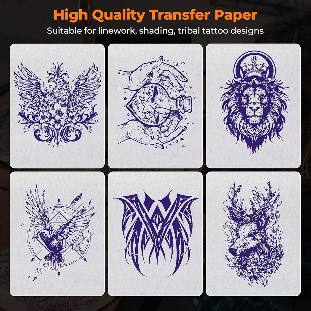 200/100/50/10 tattoo transfer paper, A4 size template paper, 4-layer transfer template, set consumables