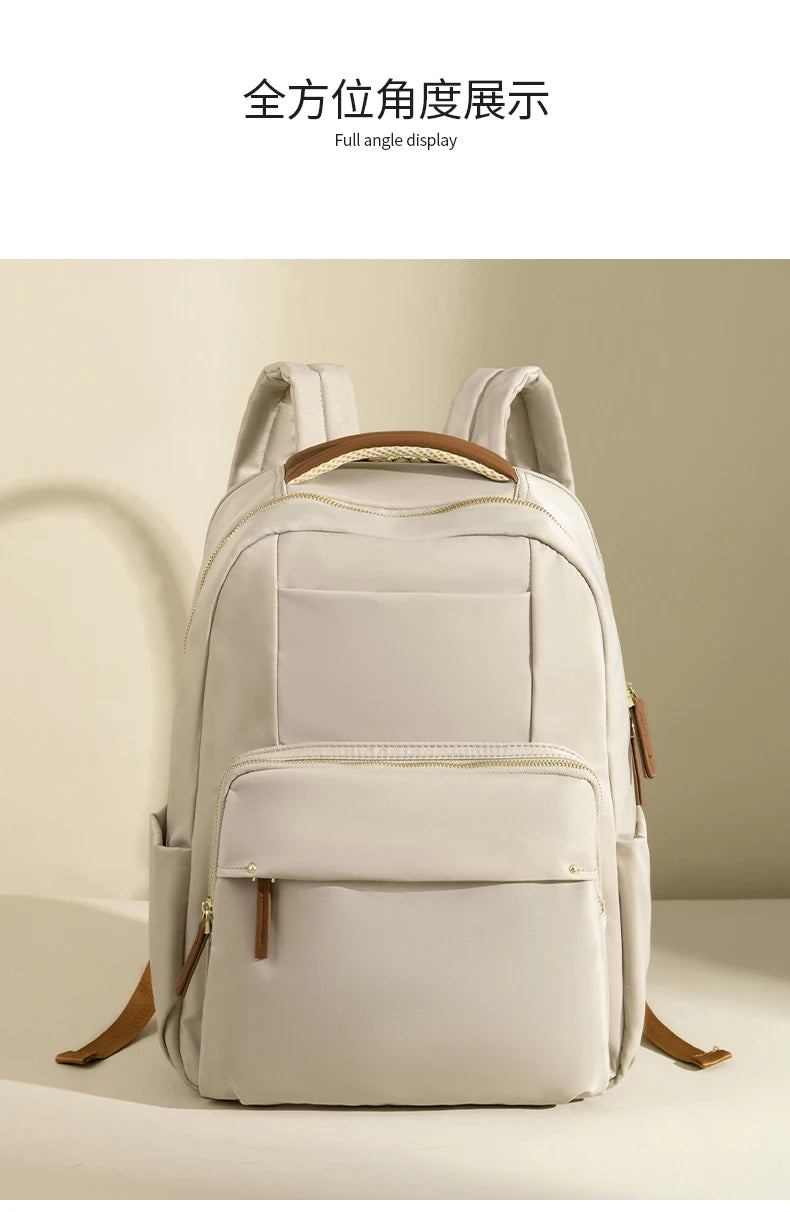 Luxury Laptop Backpacks for Women 15.6" Size Notebook Bag Large Cabin Space Business Travelbag Ladies Bookbags Big Zipper Pocket