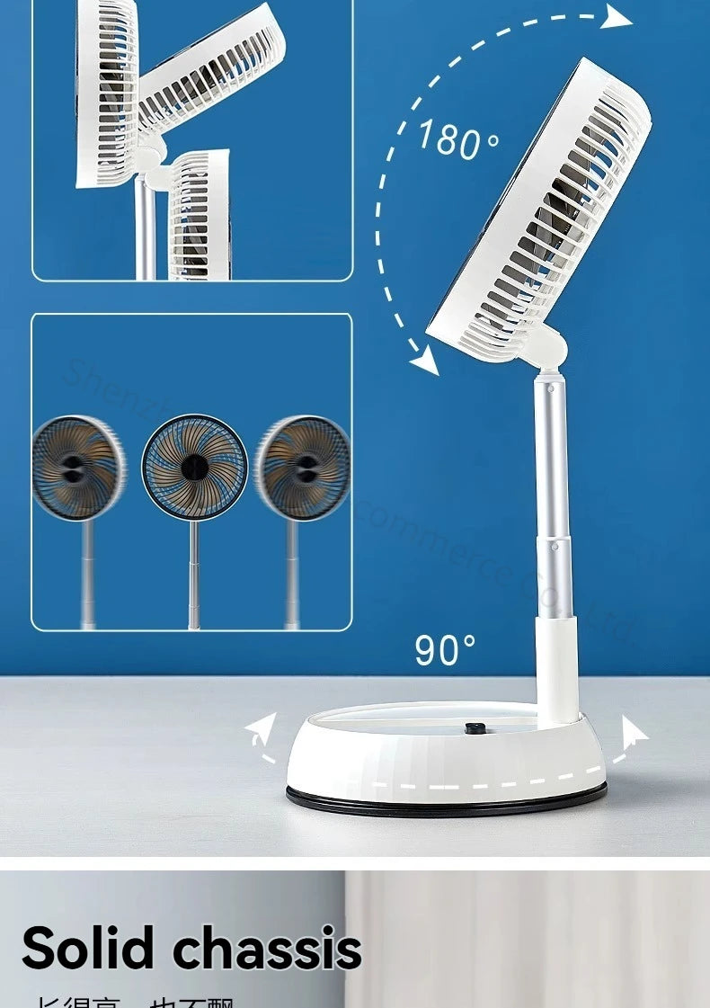 New Telescopic Fan Is Easy To Store Outdoor Shaking Head and Remote Control Fan Charging Table and Ground Dual-purpose Static.