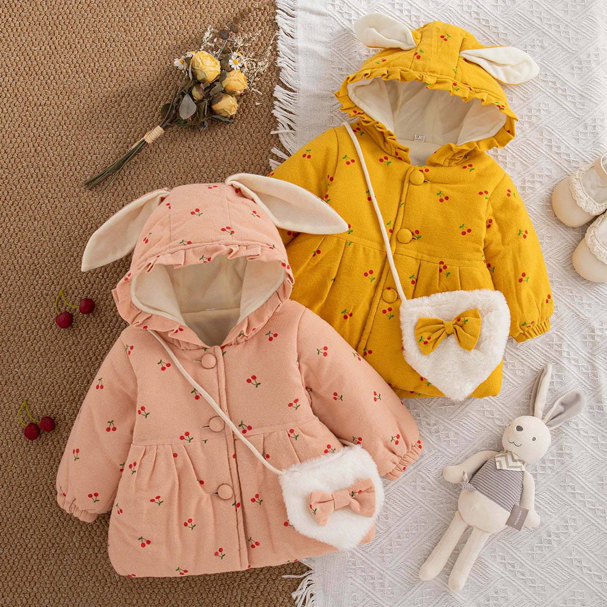 Winter New Thick And Warm Baby Girl Coat, Sweet And Cute Children'S Clothing Suitable For Babies Aged 9 Months To 3 Years Old