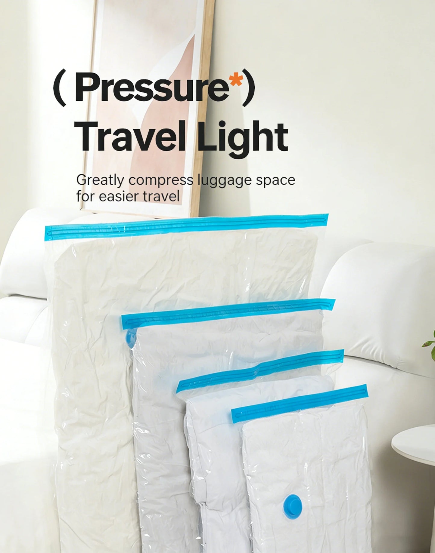 Vacuum Bag for Clothes, Air Vacuum Bag with Pump, Travel Essentials, Space Saver Bags for Comforters Blankets Storage Organizer