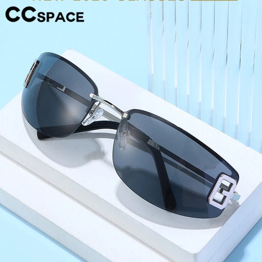Rimless Sunglasses Rectangle Fashion Popular Women Men Shades Square Sun Glasses For Female Male Summer Traveling Oculos