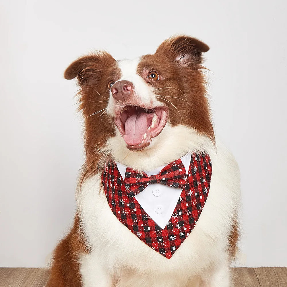 Sucado Handsome Wedding Pet Dog Bandana Elegant Suit Bowtie Luxury Triangular Scarf Collar Engagement Party Gifts Accessories