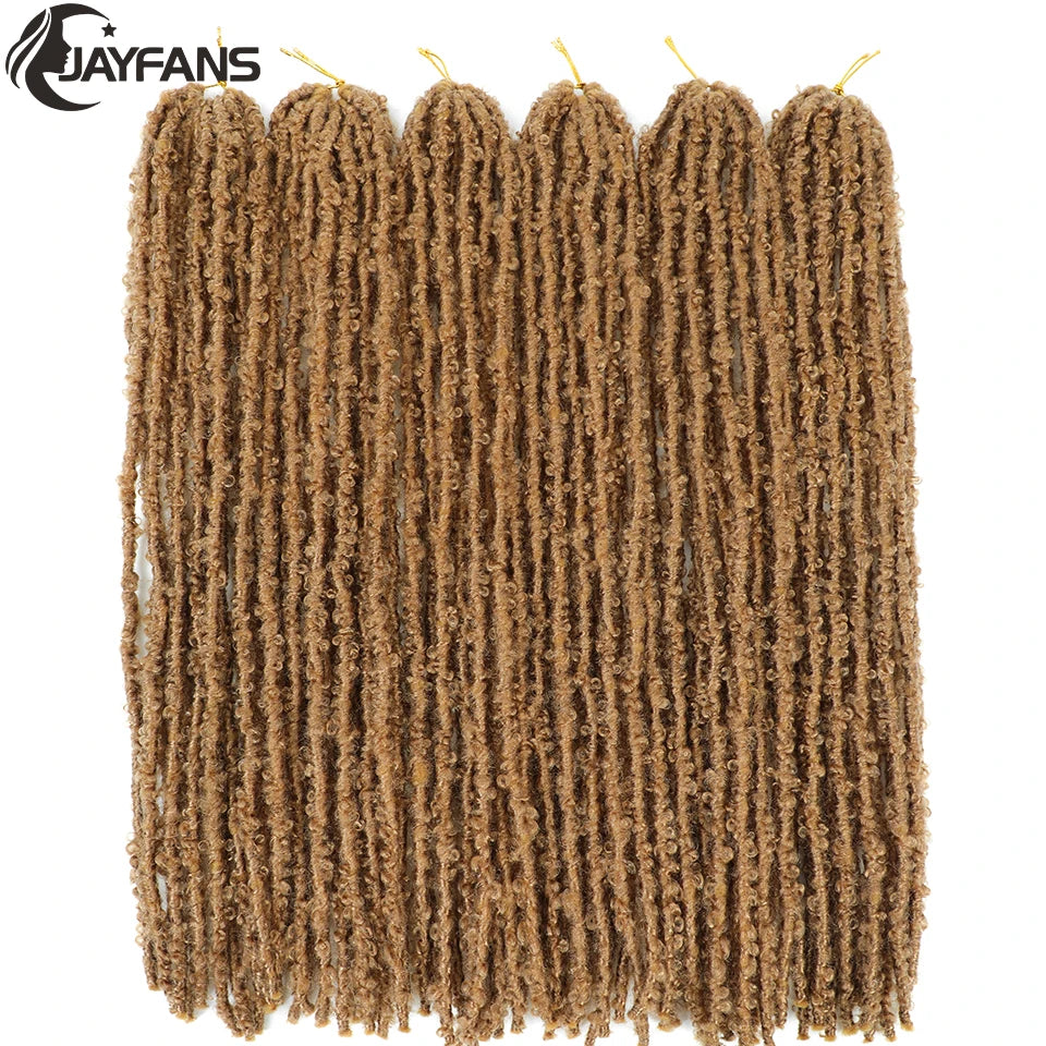 18 24 Inch Butterfly Locs Crochet Hair Extensions Synthetic Distressed Butterfly Soft Locs Crochet Braids Hair for Black Women
