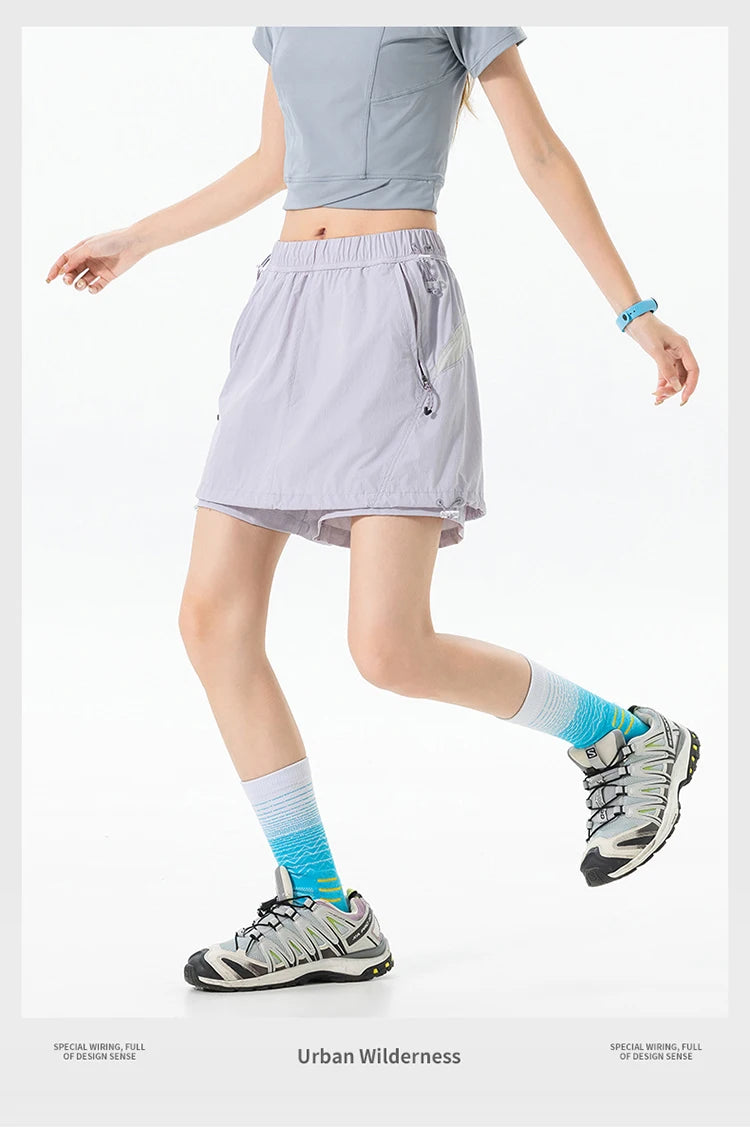 Outdoor Sport Skirts Shorts Women Summer Streetwear Hiking Lightweight Quick Dry Loose Casual Cargo Shorts Skirts