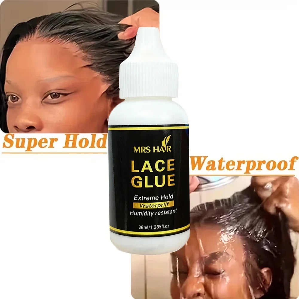 Extreme Hold Waterproof Lace Glue 38ml Wig Adhesive for Lace Frontal And Full Lace Wigs Durable Long-Lasting