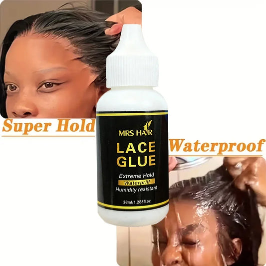 Extreme Hold Waterproof Lace Glue 38ml Wig Adhesive for Lace Frontal And Full Lace Wigs Durable Long-Lasting