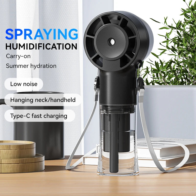 HOMEFISH Handheld Misting Fan Portable Mister Fan  Rechargeable Spray Water Mist Fans Mini Cooling Mister Fans with 4 Speed Wind
