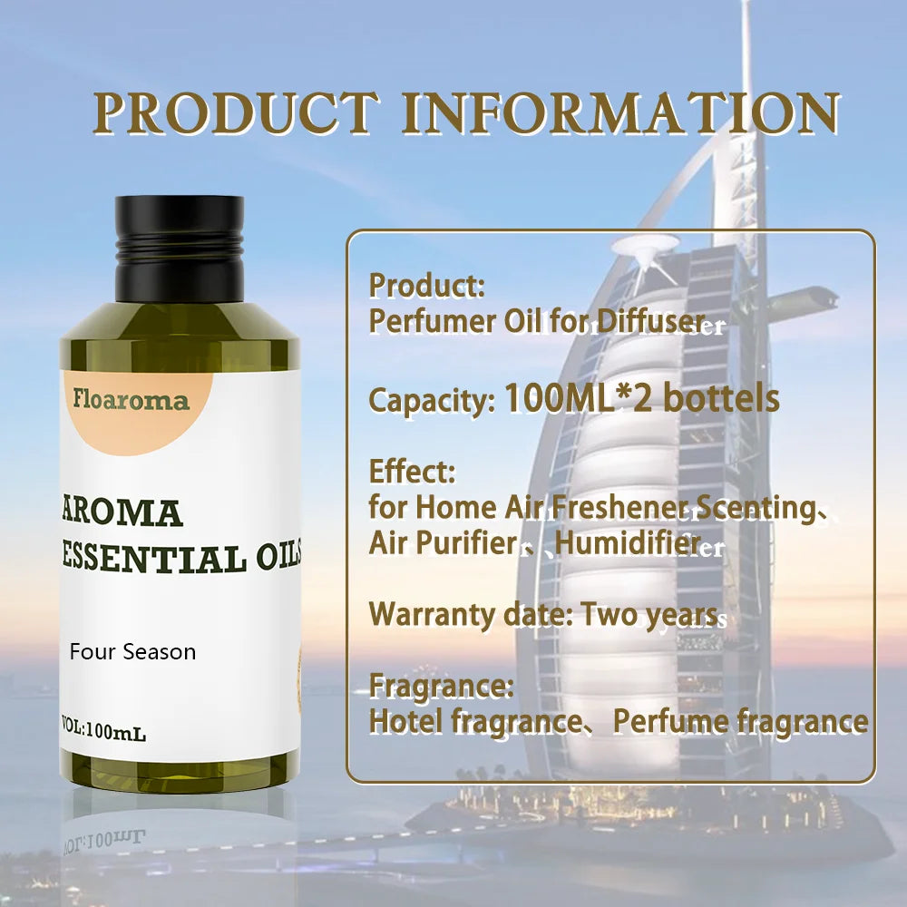Essential Oils 200ml For Aromatic Diffuser Perfume Oil Air Freshener Smell For Home Fragrance Device Hotel Scent Diffuser Oil