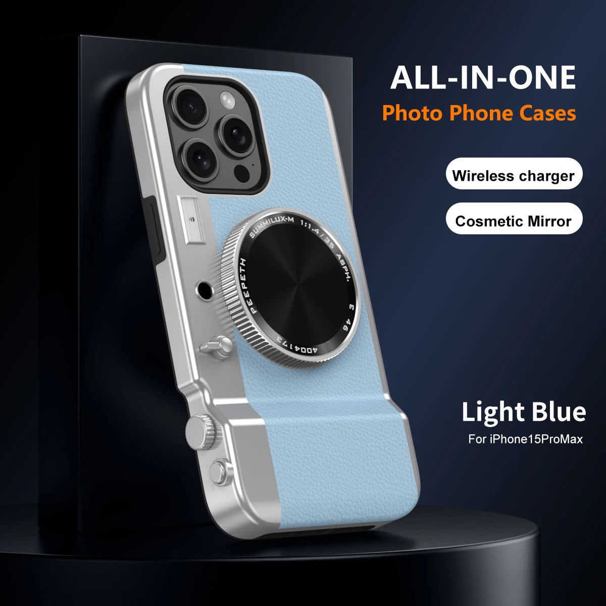 Retro Magnetic Multifunctional Camera Phone For 16 15 14 13 12 11 Pro Cosmetic Mirror Shockproof Cover