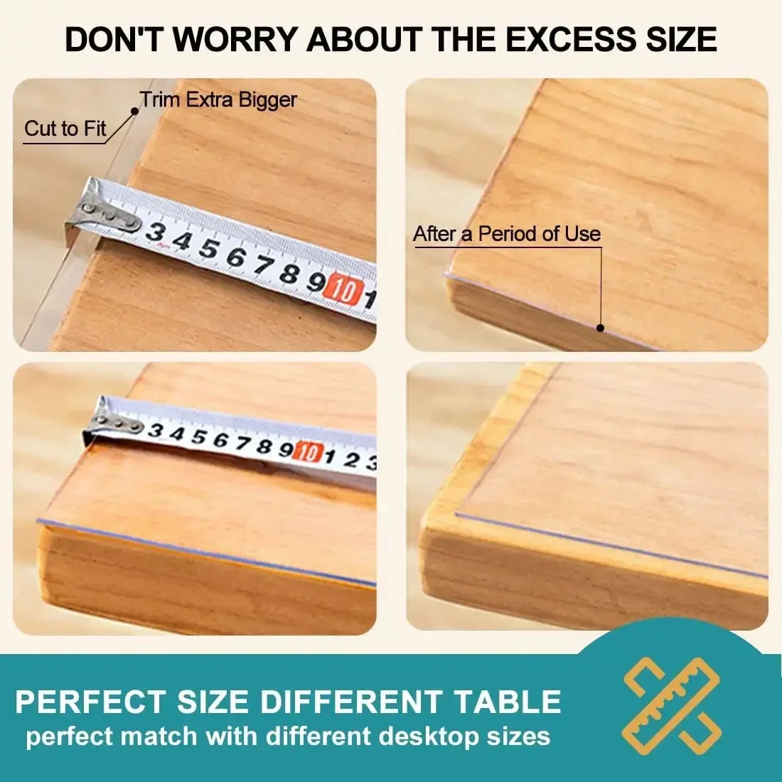 1.0+1.5mm PVC Transparent Tablecloth, Heat-Resistant, Waterproof and Oil-Proof Table Mat