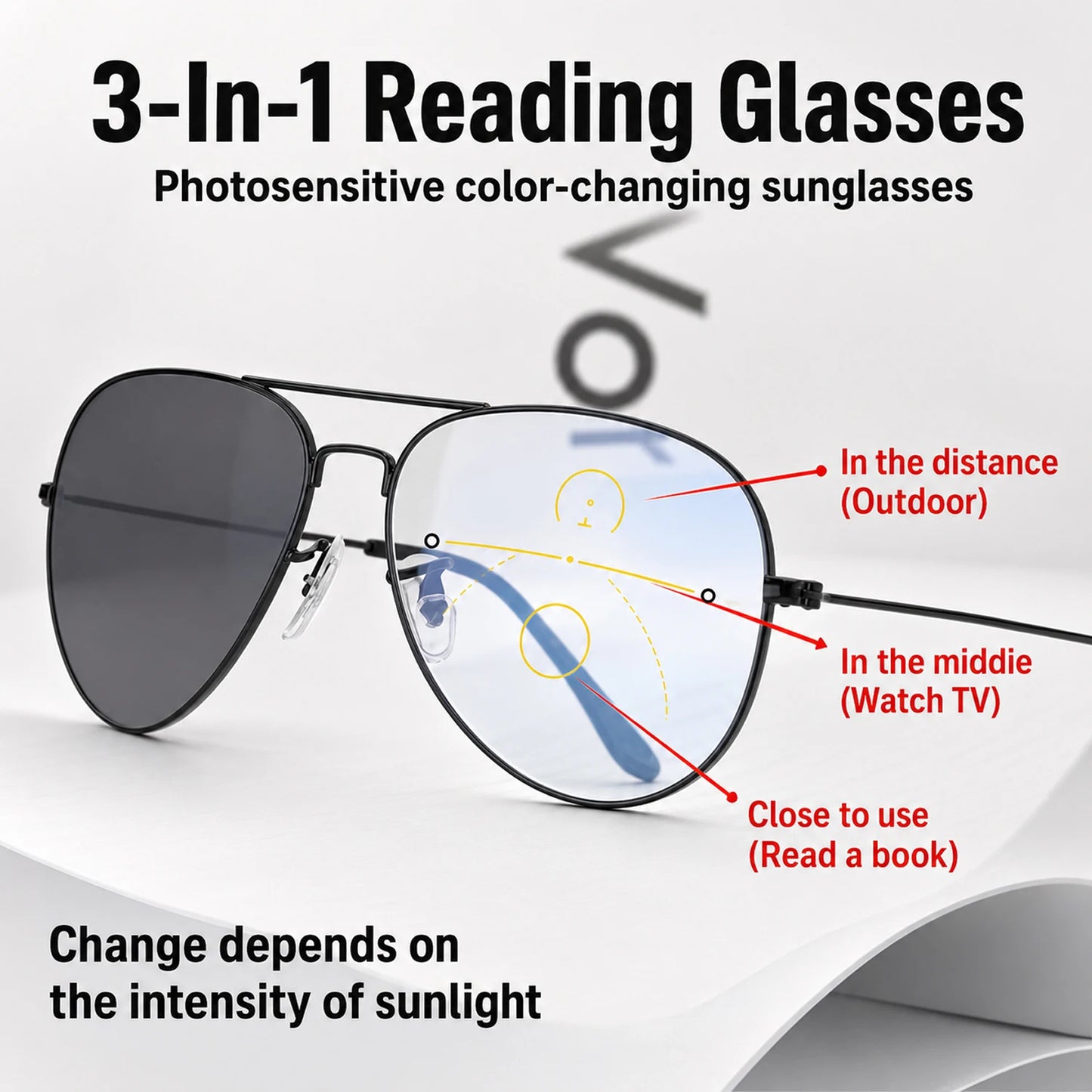 Sports Progressive Multifocal Reading glasses Intelligent Photochromic Men Luxury Finished Near Far Sight Sunglasses 1.0-3.0