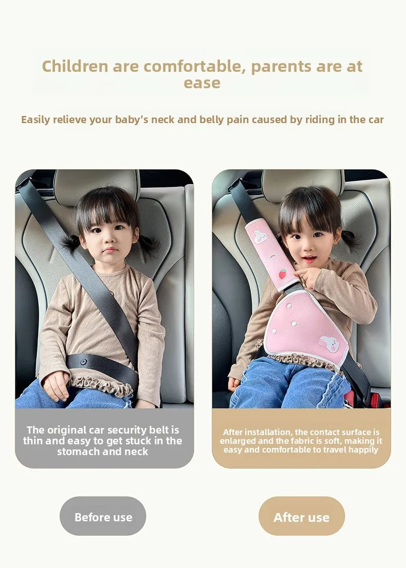 Universal Cartoon Car Seat Belt Cover Set Adjustable Car Safety Belt Cover Shoulder Pad for Kids Adults Car Interior Accessories