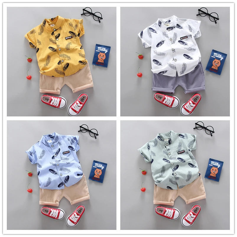 Fashion Baby Boy's Suit Summer Casual Clothes Set Top Shorts 2PCS Baby Clothing Set For Boys Infant Suits Kids Clothes