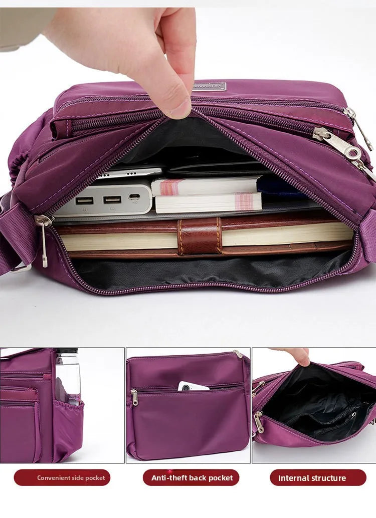 2025 Bag Women's Large Capacity Shoulder Bag Waterproof and Wear Resistant Multi Pocket Commuter Leisure Outdoor Crossbody Bag