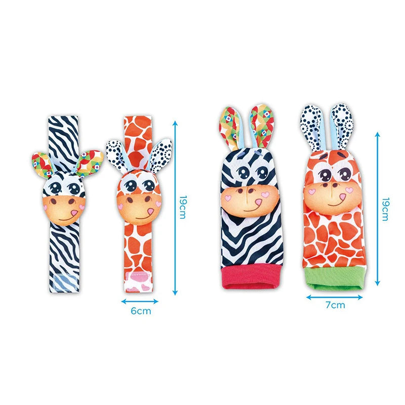 0-12 Months Baby Sock Rattles Cartoon Children Infant Wrist Strap Rattle Toys Baby Rattle Socks Wrist Baby Rattles Newborn Toy