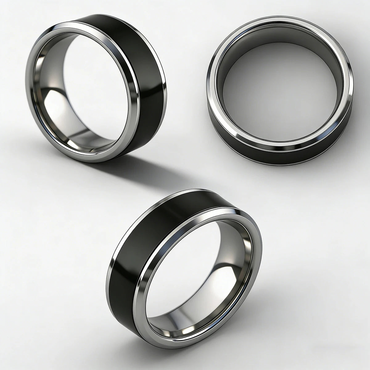Stainless Steel Metal NFC Ntag216 Ring Programmable 888 Byte for Men and Women Wedding Ring,Can Write Anniversary Data ﻿