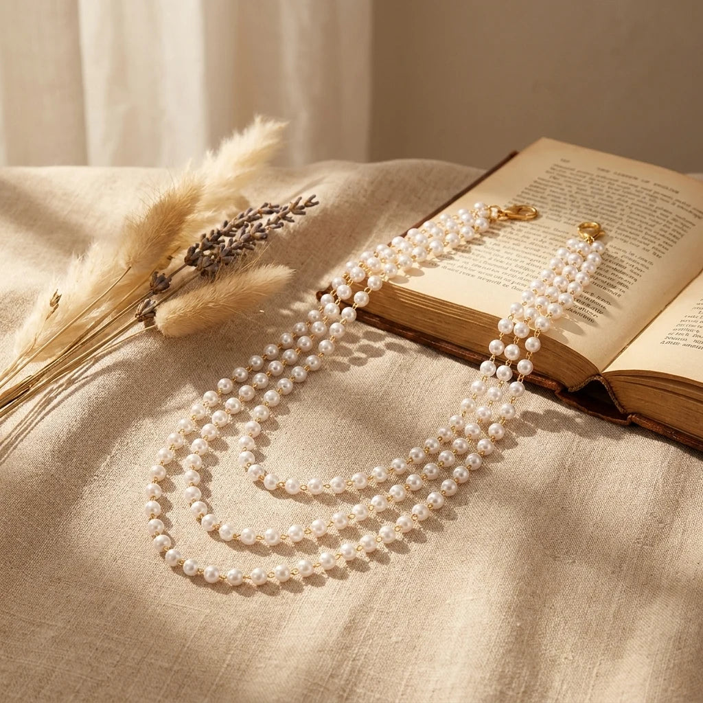 Sexy Imitation Pearl Body Chain for Women Multilayer Pearl Rice Beads Chain Shoulder Sweater Long Chain Party Wedding Jewelry