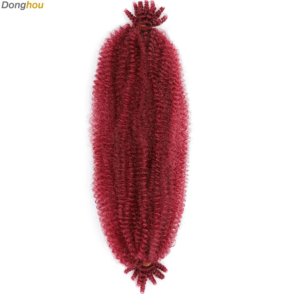 Donghou Ombre Blonde Ginger Afro Twist Hair 350 1B 30 27 613 Bug Colors Springy Twist Braiding Hair for Soft Locs Marley Braids