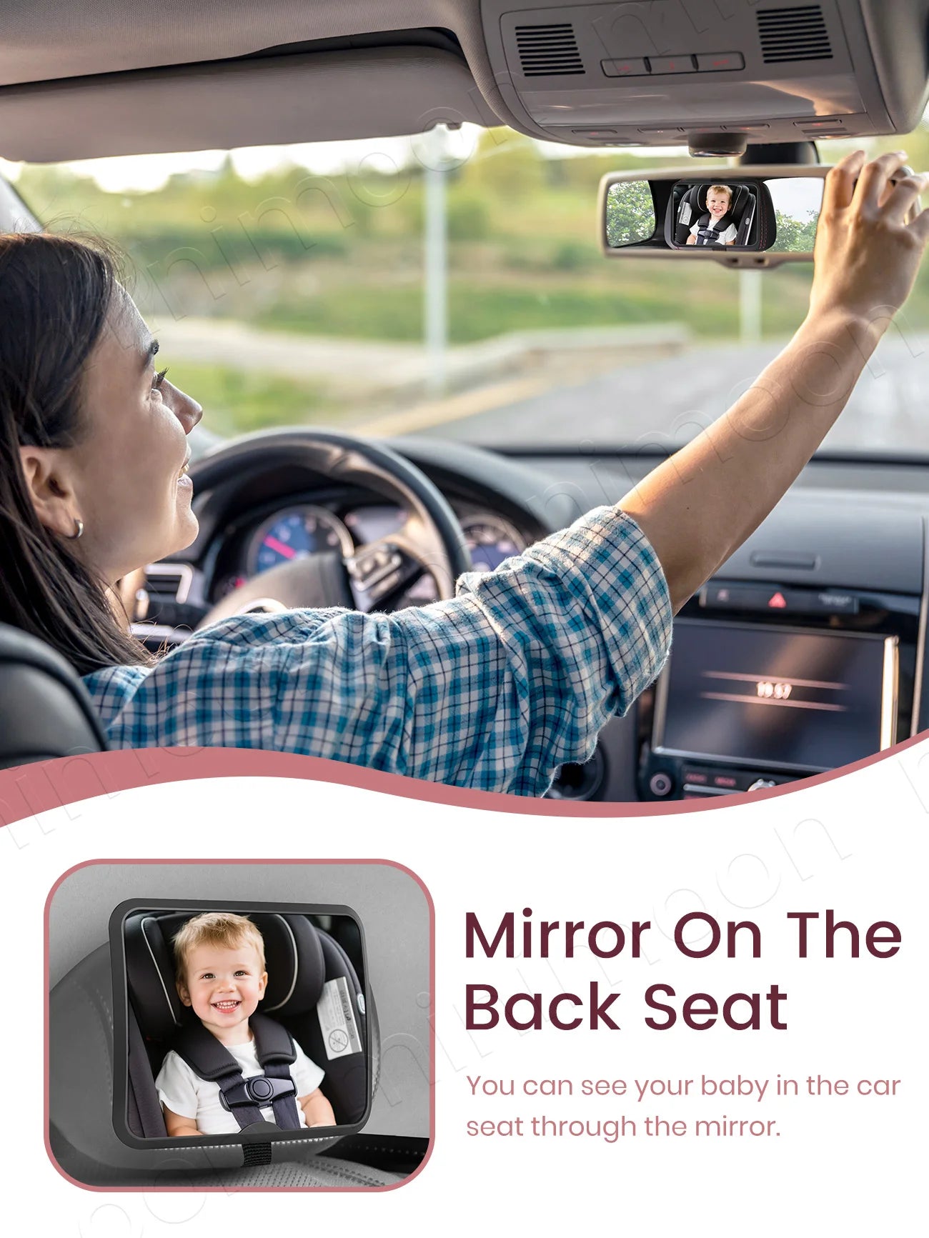 New Style Wide-Angle Baby Car Mirror, Square Rear Seat Safety Monitor for Baby & Child