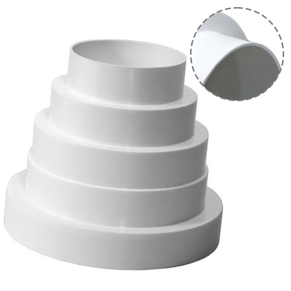 1Pcs Duct Reducer Extractor Fan Pipe Connector 80/100/120/125/150mm Ventilation Pipe Reducer Adapter Plastic Pipe Fitting
